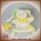 DOUDOU ET COMPAGNIE LAPIN PAQUERETTE MARIONNETTE BLANC JAUNE