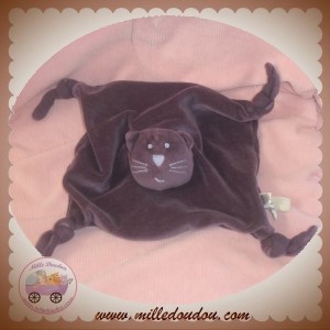 BOUT'CHOU MONOPRIX SOS DOUDOU CHAT OURS PLAT VIOLET PRUNE