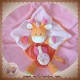 NICOTOY DOUDOU GIRAFE PLATE ROSE ORANGE ROND SOS