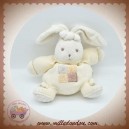 KALOO DOUDOU LAPIN ECRU CARRE DE CHOCOLAT COLL SABLE 20 cm SOS