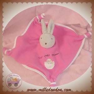 AJENA DOUDOU LAPIN GRIS PLAT ROSE MON PETIT POUSSIN