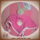 AJENA DOUDOU LAPIN GRIS PLAT ROSE MON PETIT POUSSIN