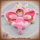 NICOTOY DOUDOU GARCON FILLE PLAT ROSE PAPILLON SOS