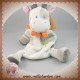 NICOTOY DOUDOU ZEBRE VACHE BLANCHE GRISE FEUILLE PLAT SOS