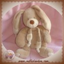 NICOTOY DOUDOU LAPIN BEIGE ECHARPE BOUT ECRU NOEUD 26 CM SOS