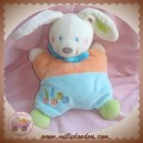 POMMETTE SOS DOUDOU LAPIN ECRU QUASI PLAT BLEU ORANGE 123