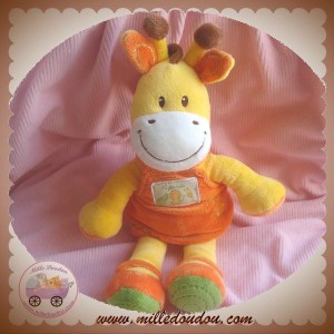 KIABI SOS DOUDOU GIRAFE JAUNE ORANGE ROBE MA PTITE TRIBU 26 cm