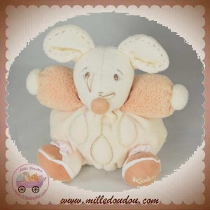 KALOO SOS DOUDOU SOURIS PURE FEUILLE BOULE ECRU BEIGE