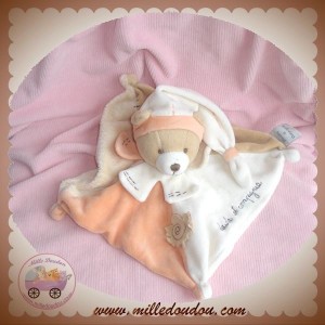 DOUDOU ET COMPAGNIE SOS OURS BEIGE NATUREL PLAT SAUMON