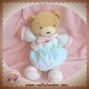 KALOO DOUDOU OURS BLANC VELOURS DRAGEE SOS