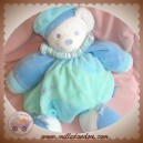 KALOO SOS DOUDOU OURS BLANC LAGOON BLEU VERT BERET