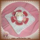 DOUDOU ET COMPAGNIE SOS VACHE PISTACHE PLATE BLANCHE ECRU ROSE