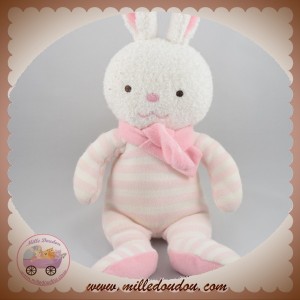 LUMINOU SOS DOUDOU LAPIN RAYE ROSE HOCHET JEMINI