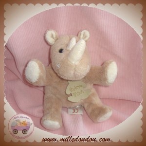 HISTOIRE D'OURS SOS DOUDOU RHINOCEROS BEIGE 14 CM