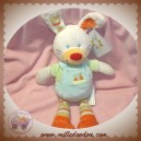 NICOTOY DOUDOU LAPIN BLANC SALOPETTE BLEU CAROTTE KIABI SOS