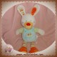 NICOTOY DOUDOU LAPIN BLANC SALOPETTE BLEU CAROTTE KIABI SOS