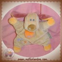 NATTOU DOUDOU CHIEN BEIGE BO QUASI PLAT COEUR ORANGE