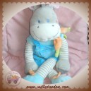 NICOTOY SOS DOUDOU ZEBRE GRIS RAYE BLEU ECHARPE 50 CM