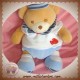 TAKINOU SOS DOUDOU OURS BOULE BEIGE MARIN POISSON BLANC BLEU