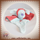 TEX SOS DOUDOU CHIEN PLAT BLEU ROUGE TETINE 