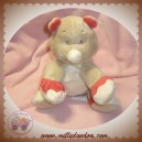 BENGY DOUDOU RHINOCEROS BEIGE ECRU ROUGE 20 cm SOS