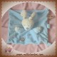 NICOTOY SOS DOUDOU LAPIN ECRU PLAT BLEU ROND ATTACHE TETINE