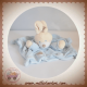 NICOTOY SOS DOUDOU LAPIN ECRU PLAT BLEU ROND ATTACHE TETINE