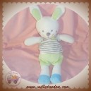 NICOTOY SOS DOUDOU LAPIN BLANC RAYE GRIS SHORT VERT