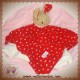 KATHE KRUSE DOUDOU LAPIN BOUCLETTE BEIGE CORPS PLAT ROUGE