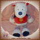 CATIMINI SOS DOUDOU OURS BLANC ROUGE AVEC BEBE SAC