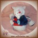 CATIMINI SOS DOUDOU OURS BLANC ROUGE AVEC BEBE SAC