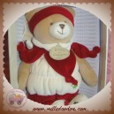 DOUDOU ET COMPAGNIE SOS OURS BEIGE NANOU ROUGE ECRU 42 CM