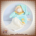 BABYNAT BABY NAT SOS DOUDOU OURS CORPS BLEU VERT JAUNE MOUCHOIR