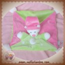 TOODO SOS DOUDOU OURS BLANC PLAT ROSE VERT FLUORESCENT