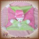 TOODO SOS DOUDOU OURS BLANC PLAT ROSE VERT FLUORESCENT