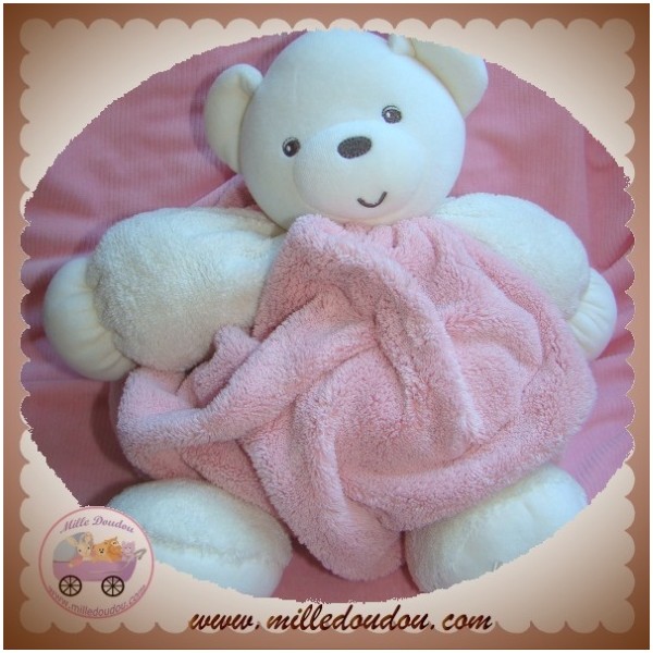 KALOO Doudou lapin boule plume rose 30 cm