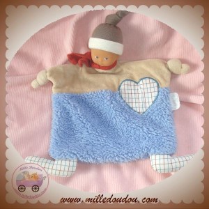 COROLLE SOS DOUDOU POUPEE PLATE BEIGE COEUR MAUVE BLEU