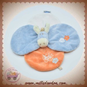 NOUKIE'S SOS DOUDOU ANE PACO PLAT BLANC BLEU ORANGE FLEURS