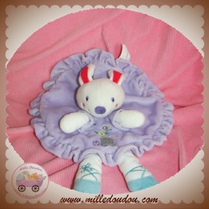 NICOTOY SOS DOUDOU LAPIN BLANC PLAT ROND VIOLET MAUVE