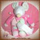 DOUDOU ET COMPAGNIE SOS SOURIS LEONIE ROSE VERT MOUCHOIR