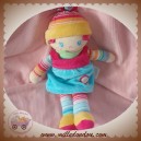 COROLLE DOUDOU POUPEE TISSU ROBE BLEU COEUR SOS