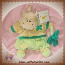 BABYNAT BABY NAT DOUDOU HIPPOPOTAME MARIONNETTE VERT TREFLE SOS