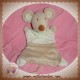 POMMETTE DOUDOU SOURIS BEIGE ECRU MARIONNETTE FOULARD SOS