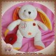 BABYNAT BABY NAT DOUDOU LAPIN ECRU ROND ROUGE