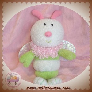 LUMINOU DOUDOU PAPILLON ABEILLE RAYE VERT AILES BRILLANTES SOS