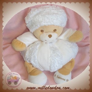 TAKINOU DOUDOU OURS BEIGE BOULE BLANC NEIGE BONNET SOS