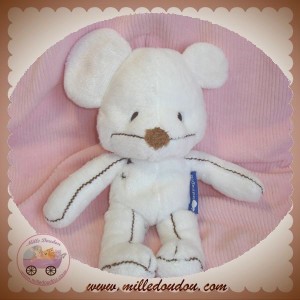 ITSLMAGICAL DOUDOU SOURIS BLANCHE COUTURE MARRON ITSIMAGICAL 19 cm