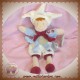 DOUDOU ET COMPAGNIE POUPEE FILLE ECRU BLEU ROUGE FLEUR