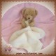 DOUDOU ET COMPAGNIE SOS OURS MARRON MOUCHOIR ECRU BRILLANT