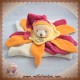 DOUDOU ET COMPAGNIE SOS OURS FLEUR PELATES ORANGE ROUGE ECRU